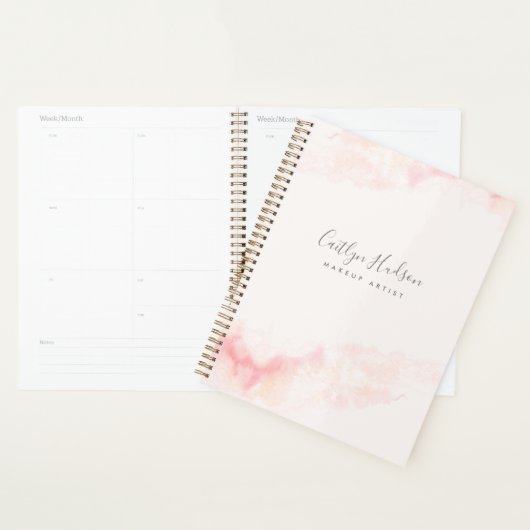 Blush roze Waterverf vrouwelijke make-up artist Op Planner (Display)