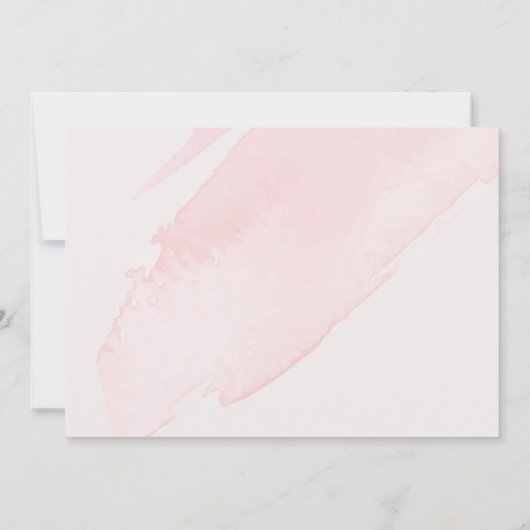 Blush Roze Waterverf Was de datum opslaan Save The Date (Achterkant)