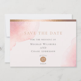 Blush Roze Waterverf Was de datum opslaan Save The Date