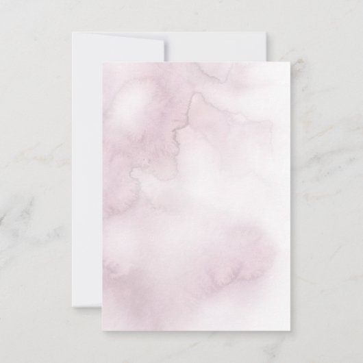 Blush Roze Waterverf Was grijs Wilg RSVP Kaartje (Achterkant)