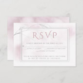 Blush Roze Waterverf Was grijs Wilg RSVP Kaartje (Voorkant / Achterkant)