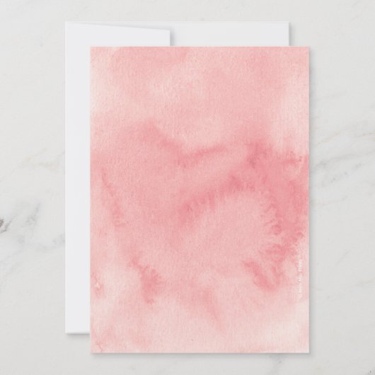 Blush roze Waterverf Weddenschap Kaart (Achterkant)