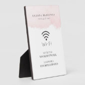 Blush roze Waterverf Wi-Fi Sign Plaque Fotoplaat (Zijkant)