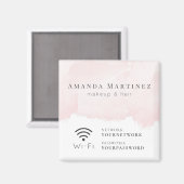 Blush roze Waterverf Wi-Fi-teken Magneet (Voorkant / Achterkant)