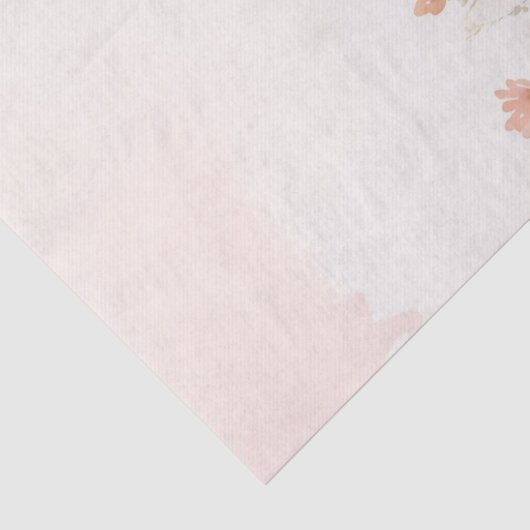 Blush Roze Waterverf Wildbloemen Decoupage Tissuepapier (Detail)