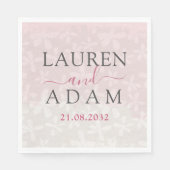 Blush Roze Waterverf Wildflower Wedding Servet (Voorkant)