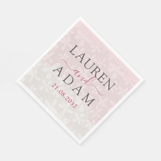 Blush Roze Waterverf Wildflower Wedding Servet (Hoek)