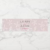 Blush Roze Waterverf Wildflower Wedding Waterfles Etiket (Enkel label)