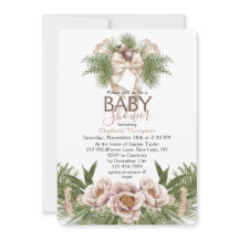 Blush Roze Waterverf Winter Floral Baby shower
