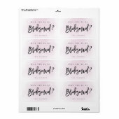 Blush roze Waterverf zal je mijn Bridesmaid zijn Etiket (Full Sheet)