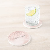  Blush roze Waterverf Zandsteen Onderzetter (Zijkant)