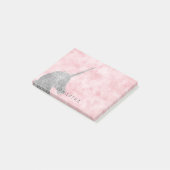  Blush Roze Waterverf Zilveren Eenhoorn Post-it® Notes (Schuin)