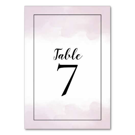 Blush Roze Waterverven Zwart Script Bruiloft Kaart (Voorkant)