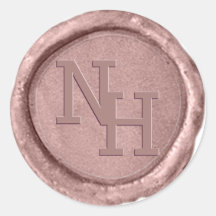 Blush Roze Wax Seal Monogram Initialen Sticker