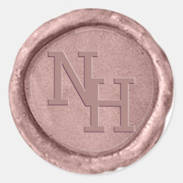 Blush Roze Wax Seal Monogram Initialen Sticker