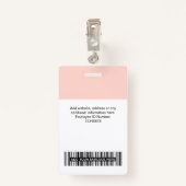 Blush Roze werknemer Naam Bedrijfs Logo Label Badge (Achterkant met clip)