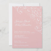 Blush Roze  wervelingen bruiloft uitnodiging (Voorkant)