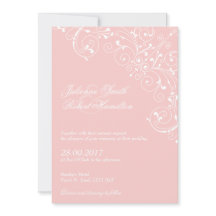 Blush Roze  wervelingen bruiloft uitnodiging