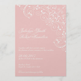 Blush Roze wervelingen bruiloft uitnodiging