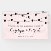Blush roze whimsical Fairy Lights Rehearsal Dinner Spandoek (Horizontaal)