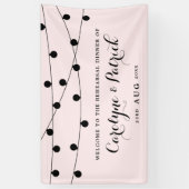 Blush roze whimsical Fairy Lights Rehearsal Dinner Spandoek (Verticaal)