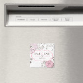Blush roze Whimsical Flowers Save the Date Magnet (Insitu (Vaatwasser))
