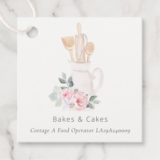 Blush roze whisky spatula Spoons Baking Utensils Bedankjes Labels (Voorkant)