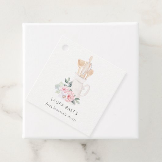 Blush roze whisky spatula Spoons Baking Utensils Bedankjes Labels (In situ)