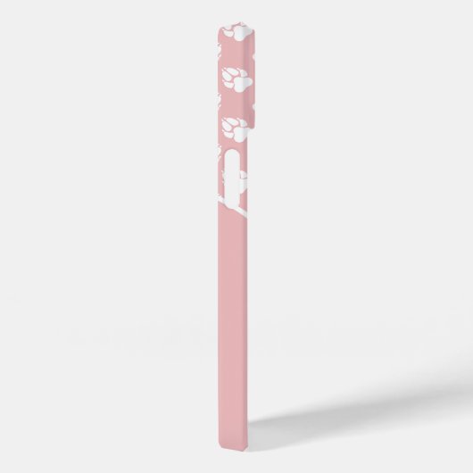 Blush Roze & White Dog Paws & Custom Monogram Case-Mate iPhone Case (Achterkant / Rechts)