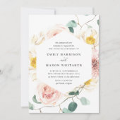 Blush roze & White Floral Eucalyptus Weddenschap Kaart (Voorkant)