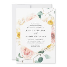 Blush roze & White Floral Eucalyptus Weddenschap