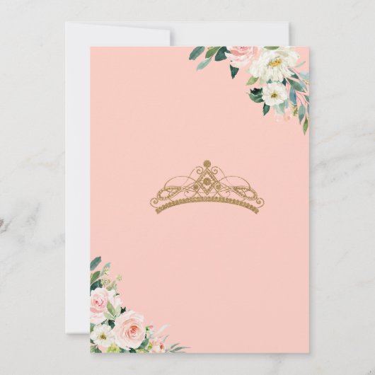 Blush roze & White Floral Quinceañera Celebration Kaart (Achterkant)