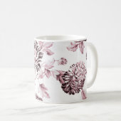 Blush Roze & White Floral Toile No.2 Koffiemok (Voorkant rechts)