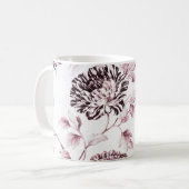 Blush Roze & White  Floral Toile No.2 Koffiemok (Voorkant links)