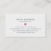 Blush roze & White Stripe Lip Print Visitekaartje (Achterkant)