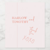 Blush Roze Wijnfles Etiketten (Enkel label)