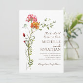 Blush Roze Wildbloemen Bloemen Christelijke bruilo Kaart (Staand voorkant)