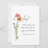 Blush Roze Wildbloemen Bloemen Christelijke bruilo Kaart (Achterkant)