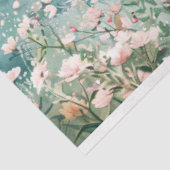 Blush Roze Wildbloemen en bergen Decoupage Tissuepapier (Detail)