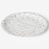 Blush roze wilde bloem bloemenbruiloft papieren bo papieren bordje (Gekanteld)