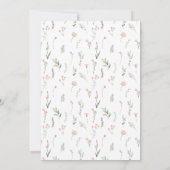 Blush roze wilde bloem rustieke bruiloft uitnodigi kaart (Achterkant)