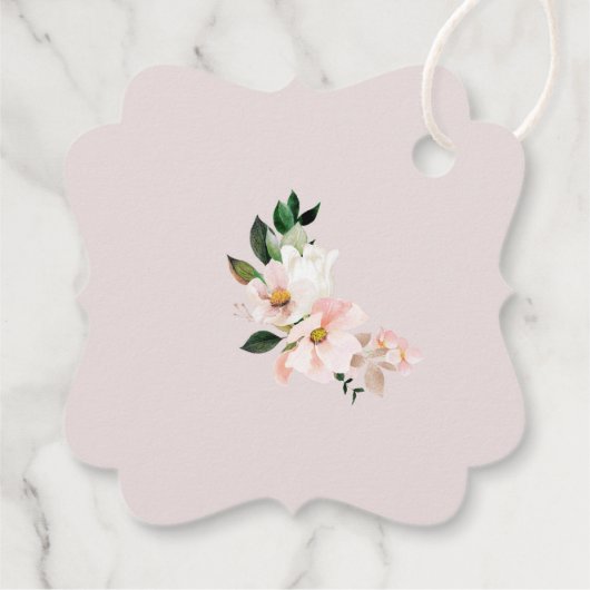 Blush roze wilde bloemen bruids dank u bedankjes labels (Achterkant)