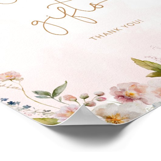 Blush roze wilde bloemen kaarten en geschenken poster (Hoek)