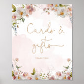 Blush roze wilde bloemen kaarten en geschenken poster (Voorkant)
