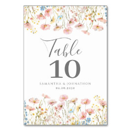 Blush Roze Wildflower Bloemen Waterverf bruiloft Kaart