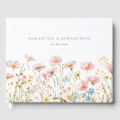 Blush roze Wildflower bruiloft Gastenboek (Voorkant)