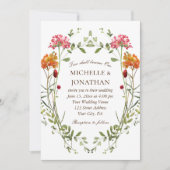 Blush Roze Wildflower Krans Christelijke bruiloft Kaart (Voorkant)