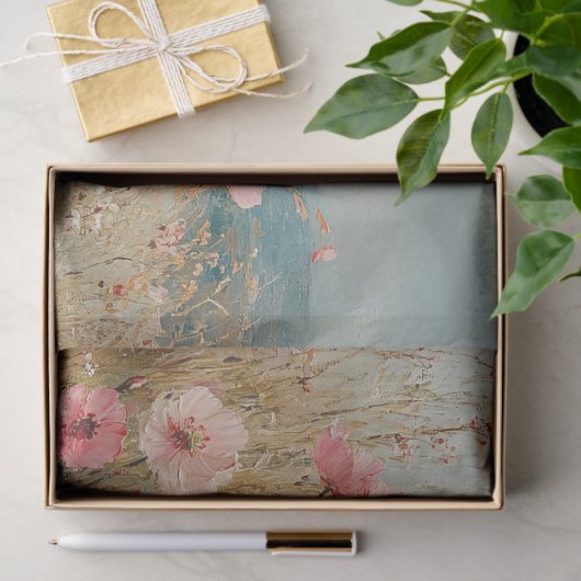 Blush Roze Wildflowers Schilderachtig Schilderij D Tissuepapier (Geschenk)