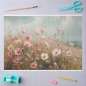 Blush Roze Wildflowers Schilderachtig Schilderij D Tissuepapier (Craft)