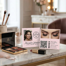 Blush Roze Wimpers Grimeur Foto QR Code Vierkante Visitekaartje